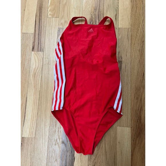 Adidas Red Infinitex Fitness Athly V Swimsuit (Girl XL) - Picture 1 of 4